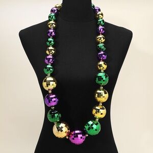 Mardi Gras Chunky Metal Ball Statement Necklace
